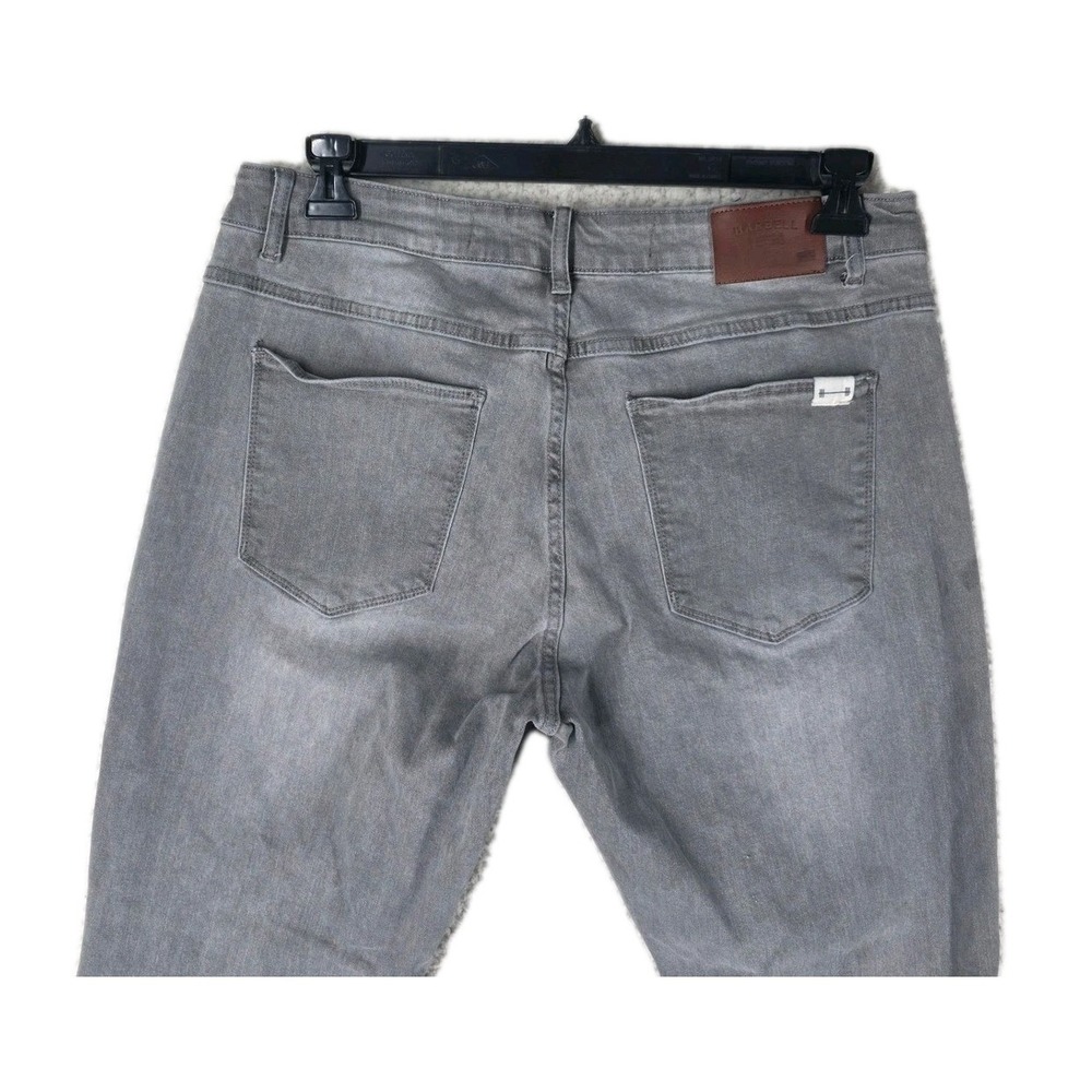 Barbell Apparel Jeans Mens 36 (35x29.5)Athletic Fit Grey Stretch Denim Grey Wash - Picture 11 of 16